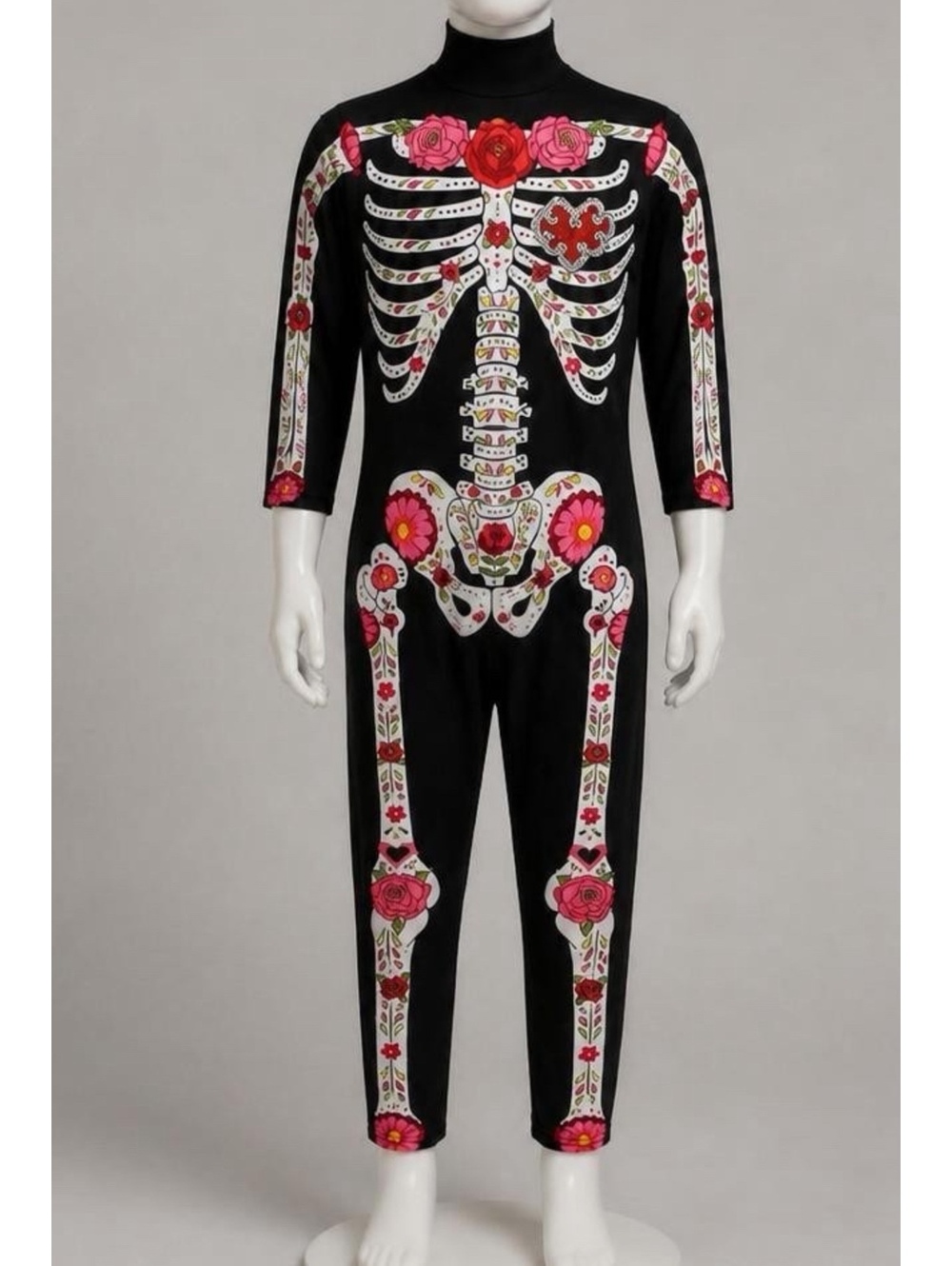 Kid Halloween Costume Skeleton Bone Skull dia de los muertos
